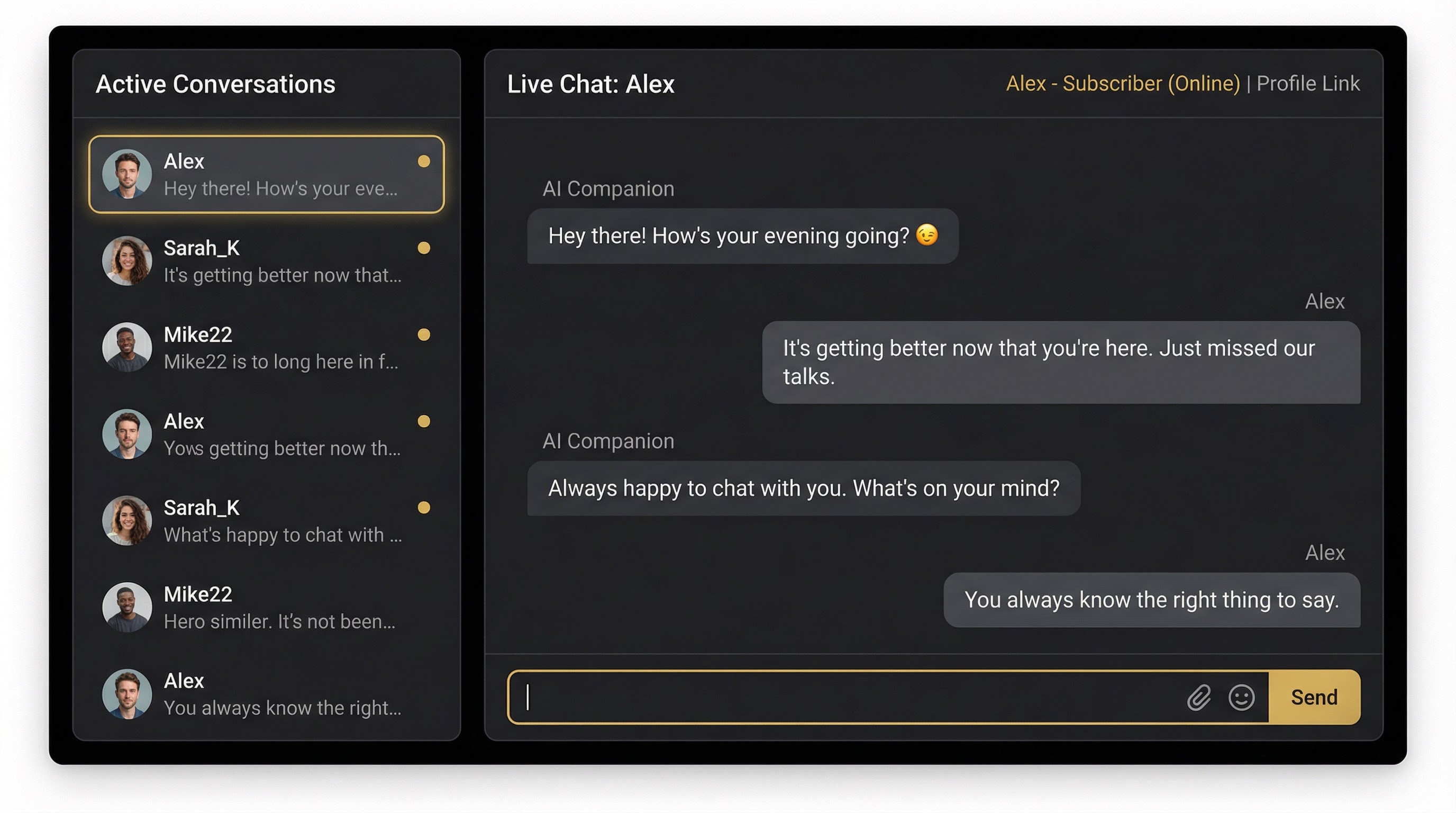 AI chat analysis interface